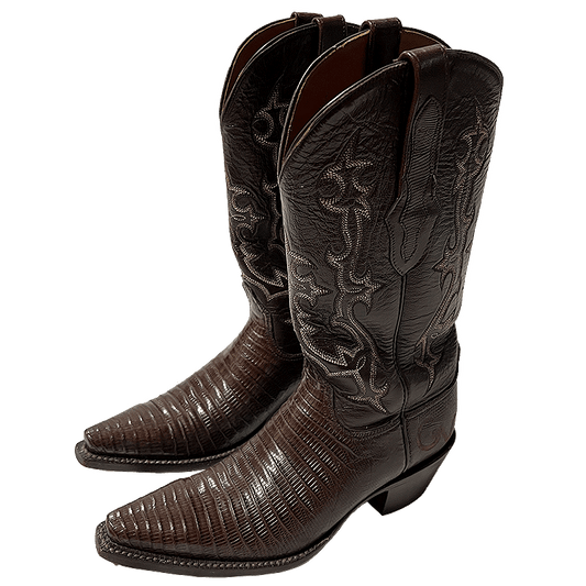 Teju Pattern Leather Boots Handmade in USA