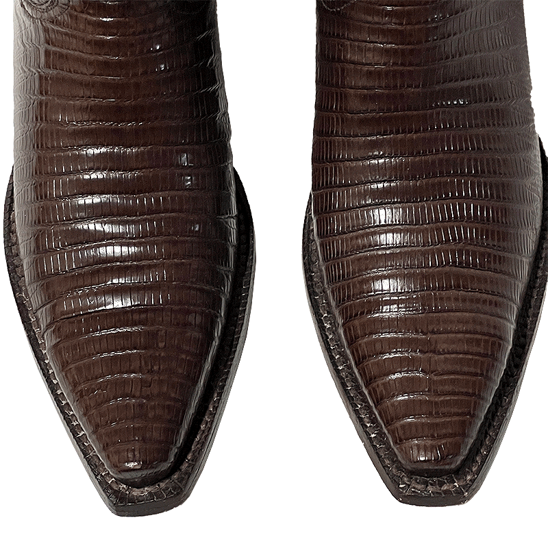 Teju Pattern Leather Boots Handmade in USA