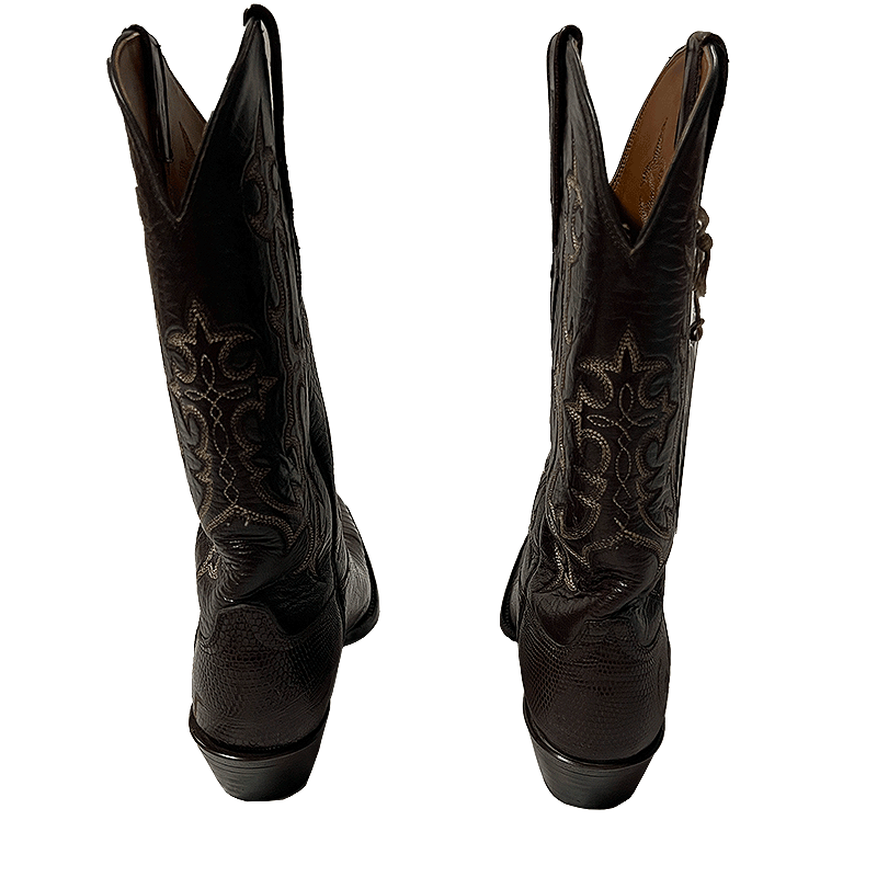 Teju Pattern Leather Boots Handmade in USA