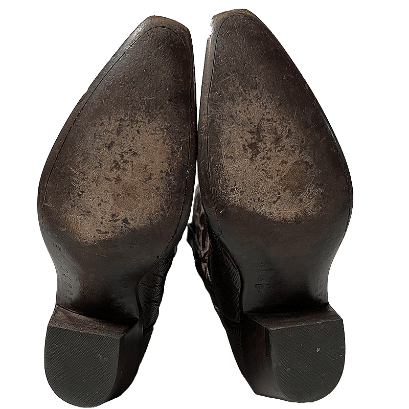 Teju Pattern Leather Boots Handmade in USA
