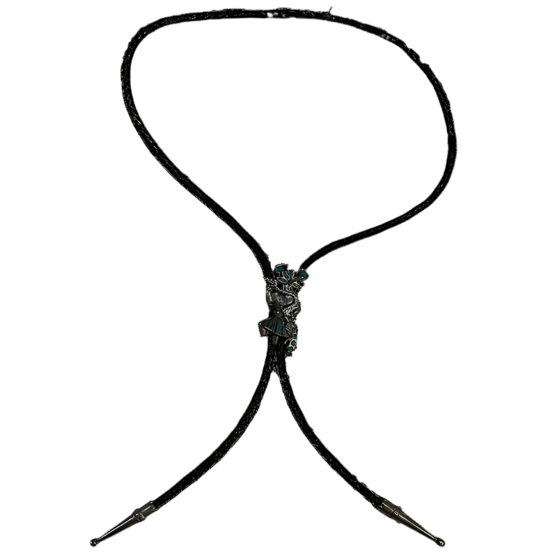 Handmade Silver Bolo Tie w/ Mexican Kachina Dancer