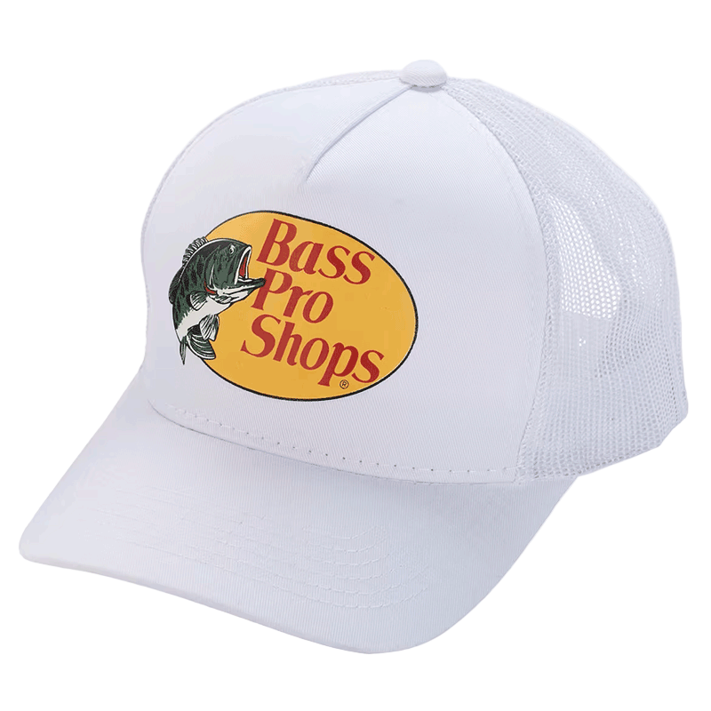 White cap with Bass Pro Shops logo