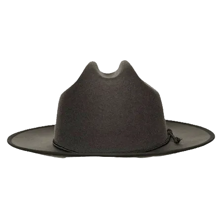 Dark gray Stetson Open Road hat with a ribbon