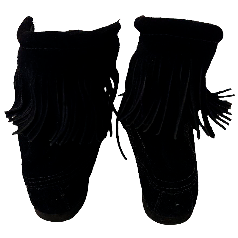 Fringed Suede Moccasins