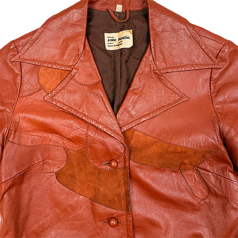 1970s Women's Short Sleeve Leather Jacket
