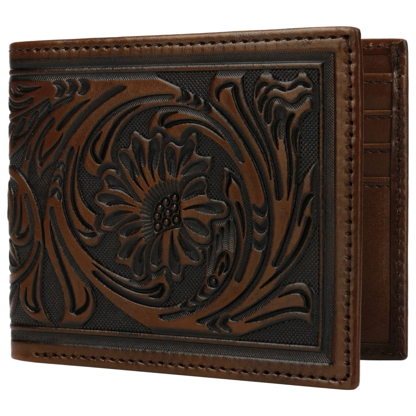 Stetson Tooled Leather Bi-Fold Wallet