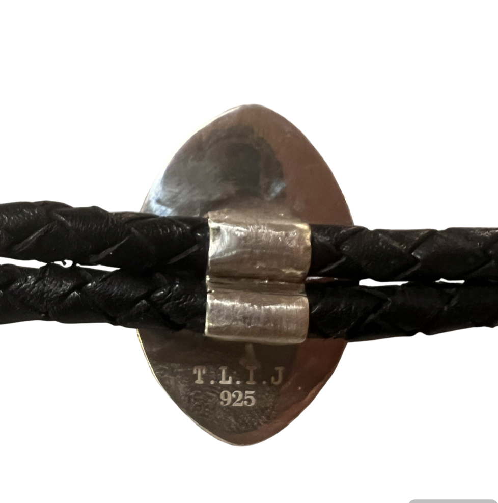 Handmade Silver Bolotie With Handpainted Eye