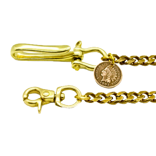 Wallet Curb Chain With A 1900s Penny