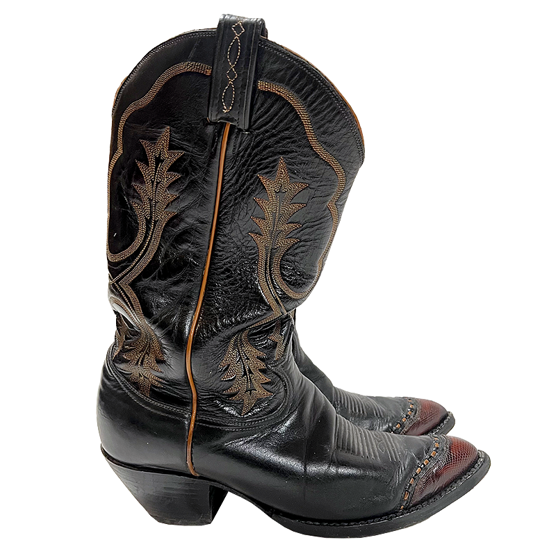 Cowboy Boots With Lizard Toe Caps