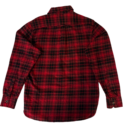 Red and black plaid flannel shirt