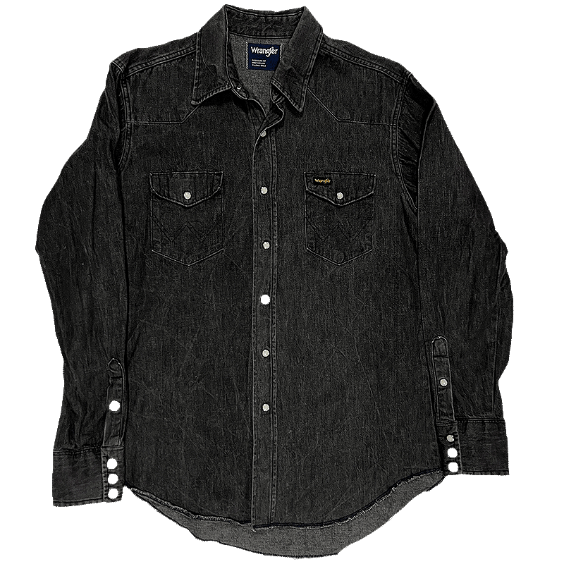 1990s Black Denim Western Shirt