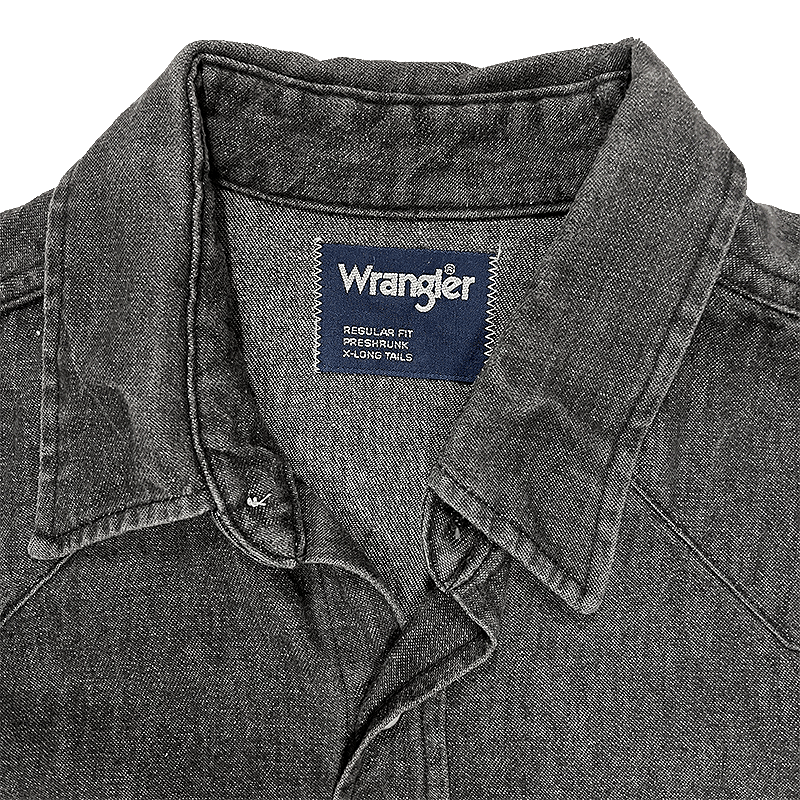 1990s Black Denim Western Shirt