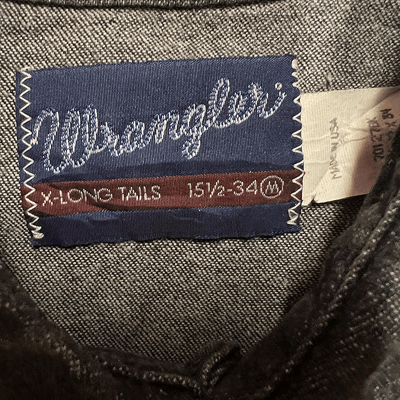 1990s US-Made Black Denim Western Shirt