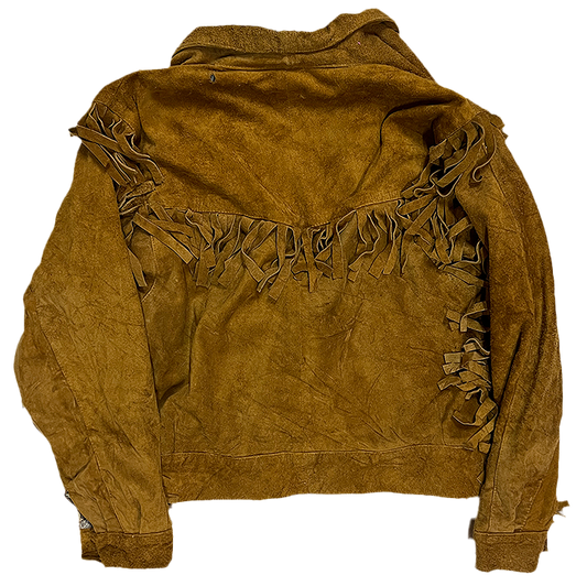 Women's Double-Brested Fringed Suede Jacket