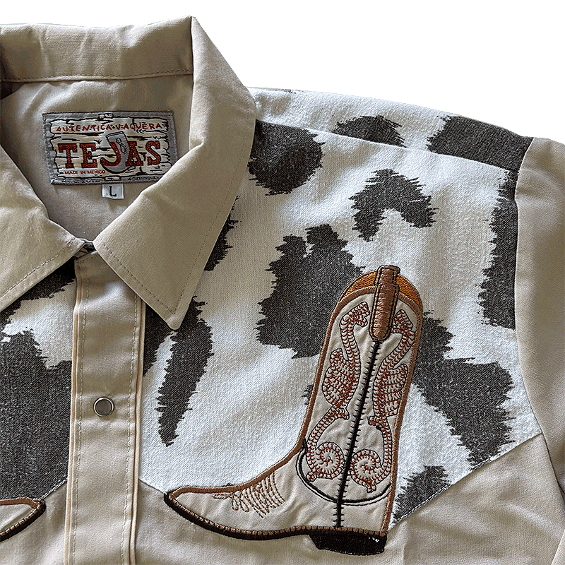 Mexican Cow Pattern Western Shirt