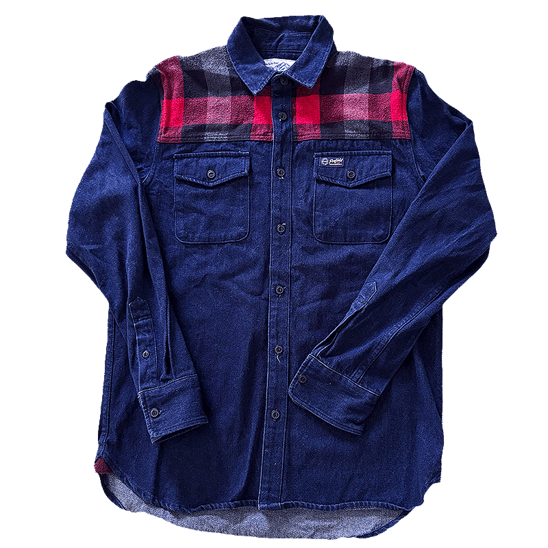 Flannel Shoulder Denim Shirt