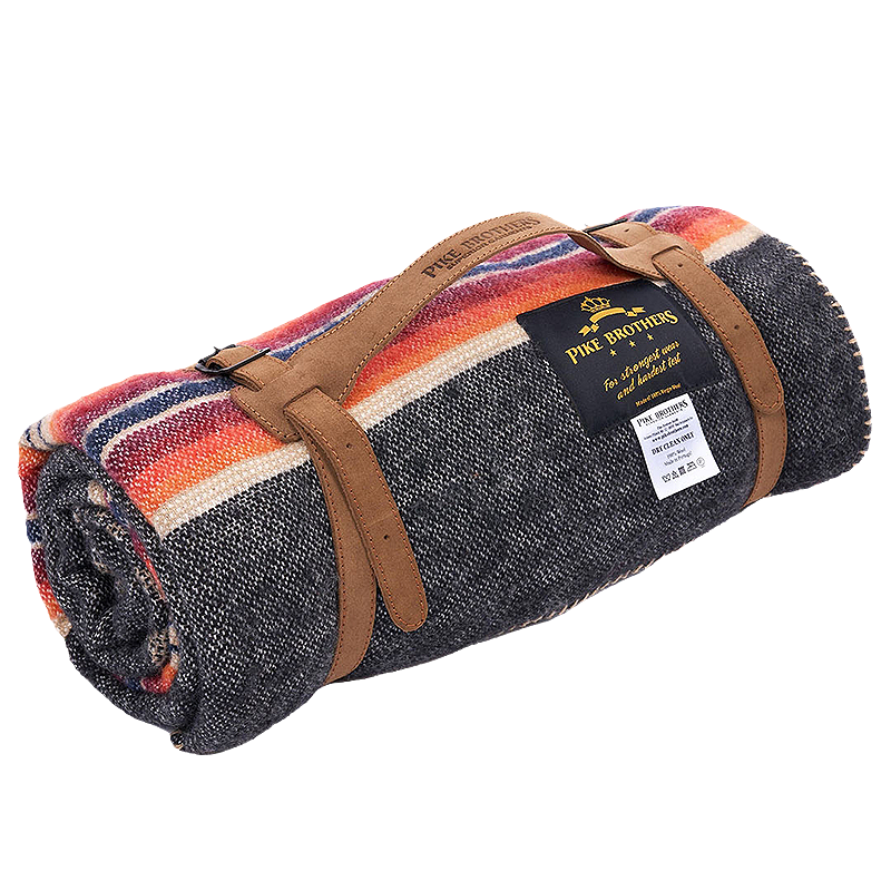 1969 Denakatee Wool Blanket In Faded Black