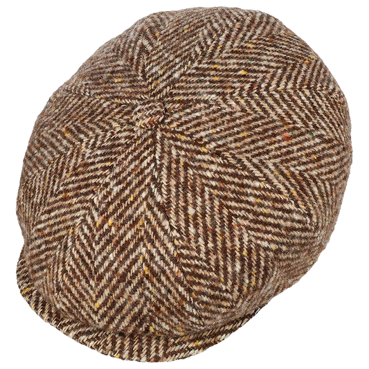 Hatteras Herringbone Flat Cap, Brown & Beige