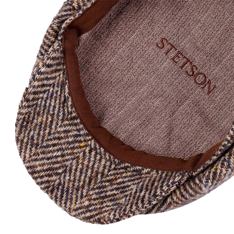 Hatteras Herringbone Flat Cap, Brown & Beige
