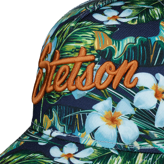 Stetson Hawaii Flower Trucker Cap close-up