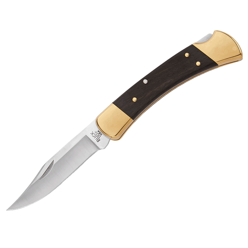 Knife with a brass and black handle