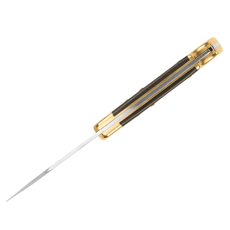 Knife with brass and black handle