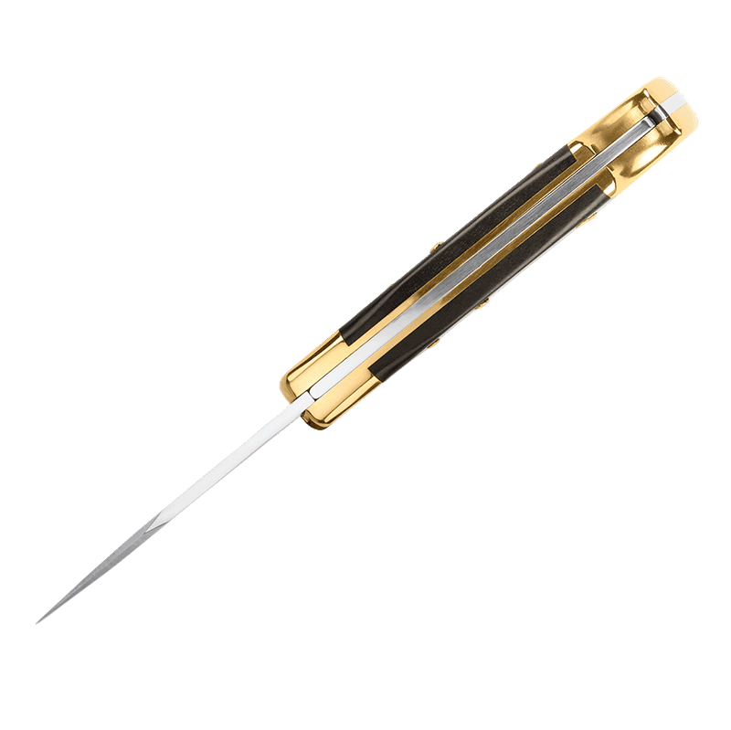 Knife with gold and black handle