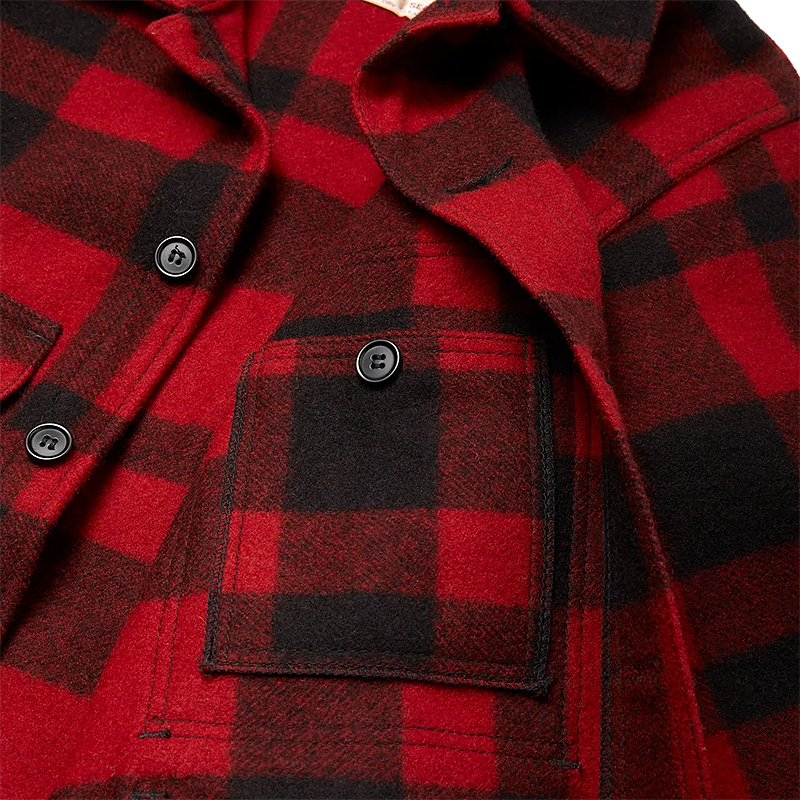 Mackinaw Wool Cruiser Jacket, Red/Black Plaid