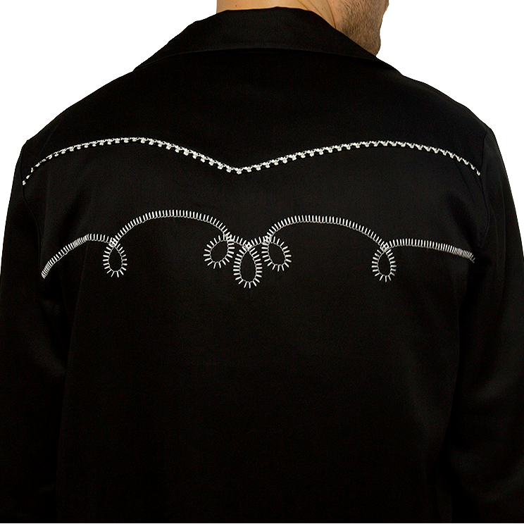 H Bar C Bolero jacket in black, seen from the back