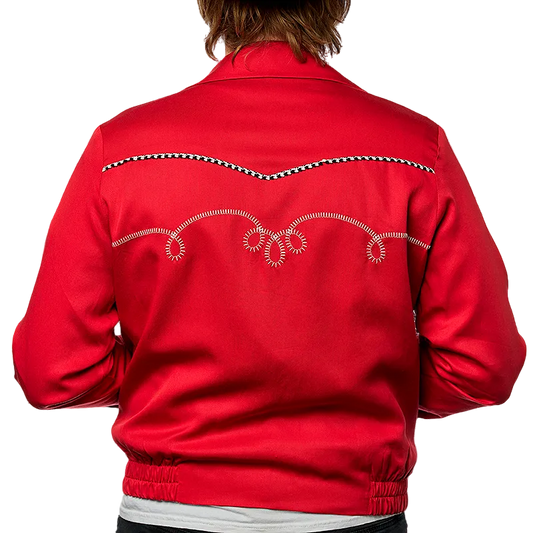 H bar c bolero red jacket from the back