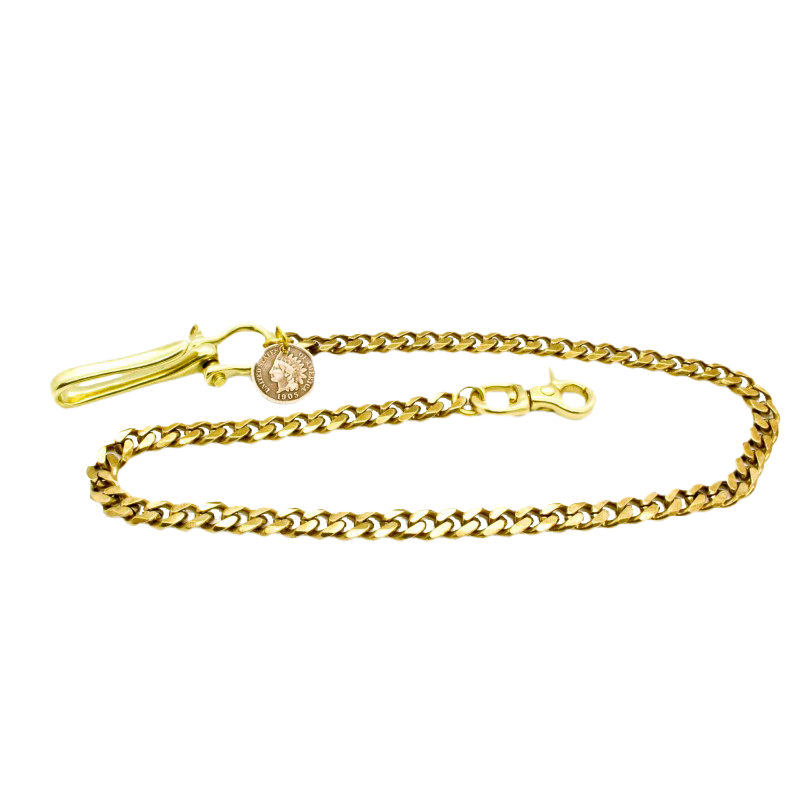 Wallet Curb Chain With A 1900s Penny