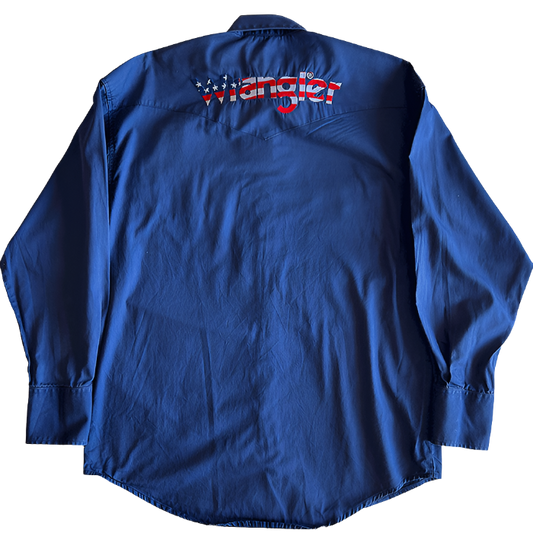 1990s "Wrangler" Embroidered Work Shirt