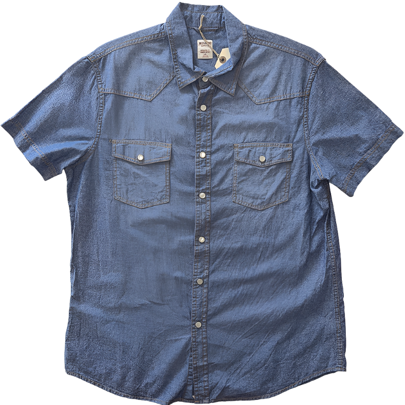 Short Sleeve Western Chambray