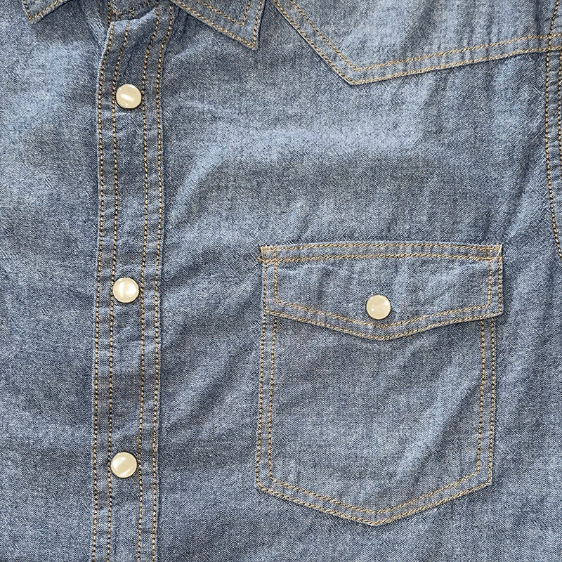 Short Sleeve Western Chambray