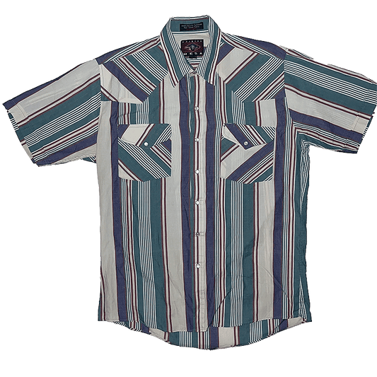 1990s Single Needle Short Sleeve Western Shirt