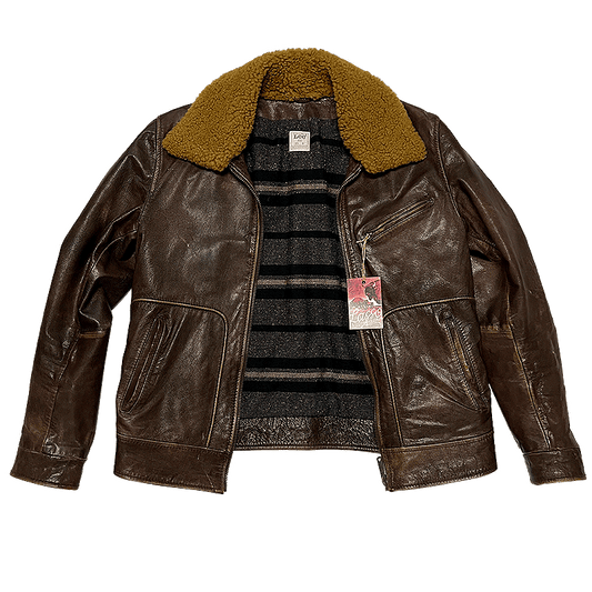 Sherpa Collar Leather Jacket