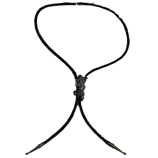 Handmade Silver Bolo Tie w/ Mexican Kachina Dancer