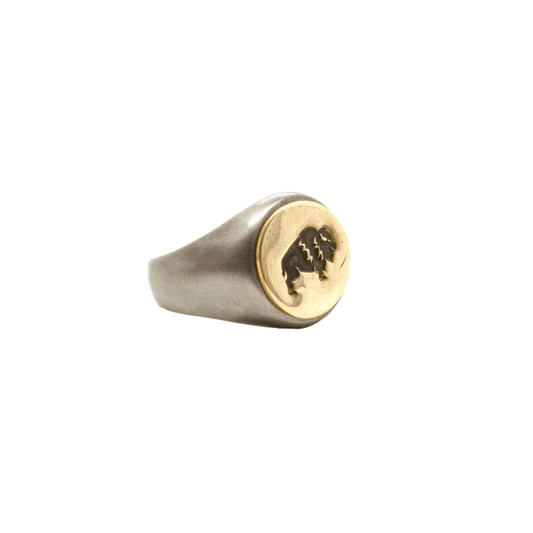 Brass Buffalo Signet Ring NEW!!