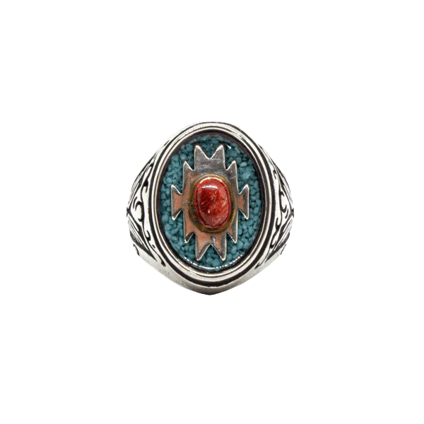 Signet Ring With Turquoise Sand & Apple Corral NEW!!