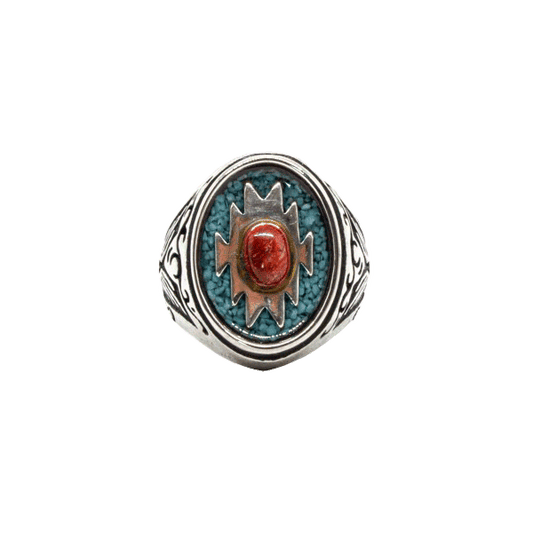 Signet Ring With Turquoise Sand & Apple Corral NEW!!