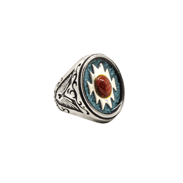 Signet Ring With Turquoise Sand & Apple Corral NEW!!