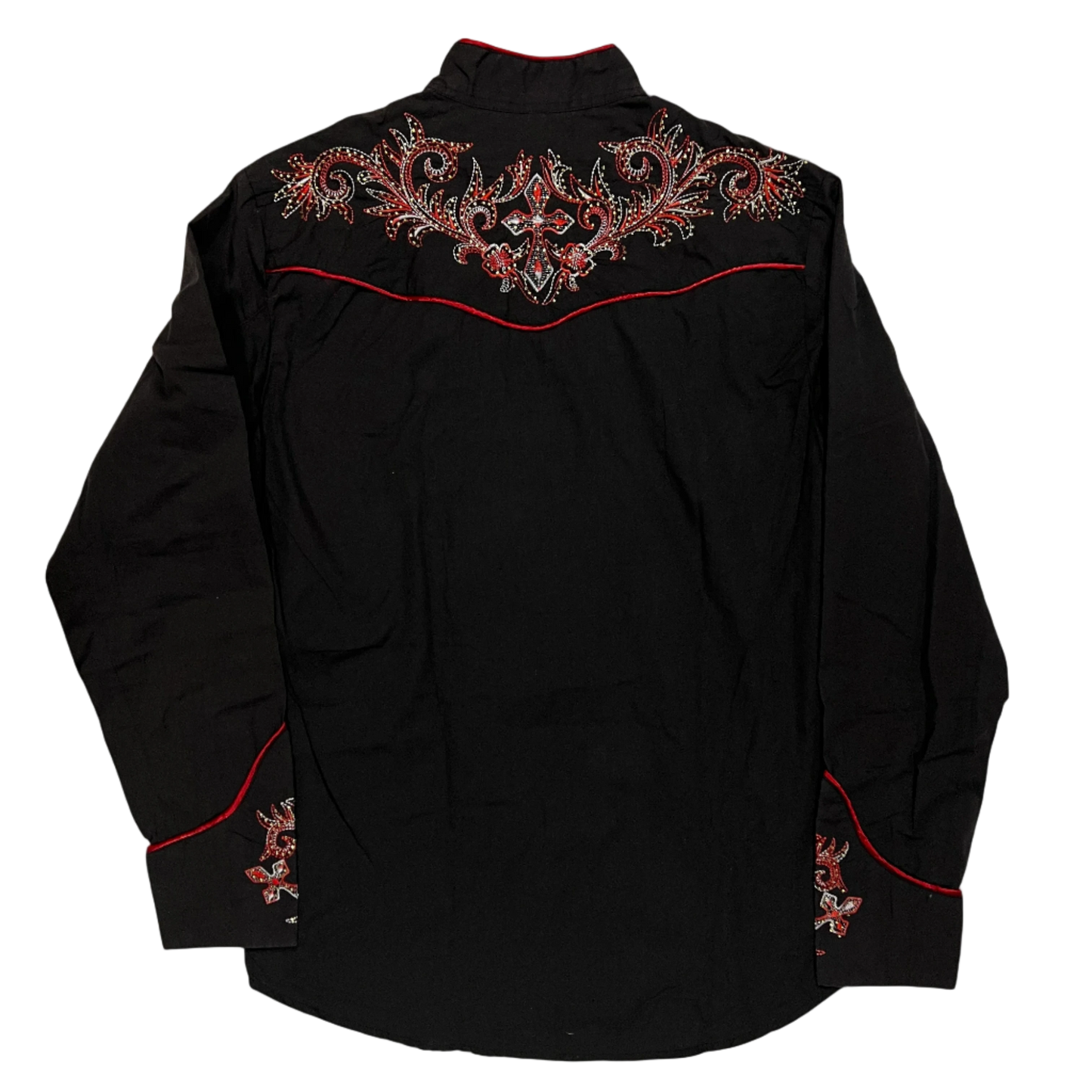 Embroidered Western Shirt With Pearls