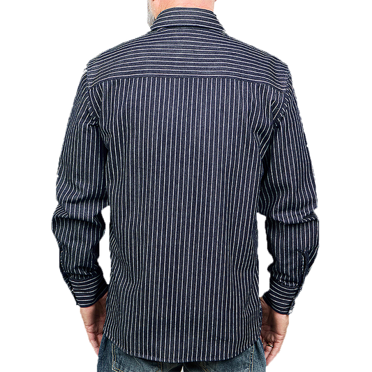 1937 Roamer Shirt, Blue Wabash Denim