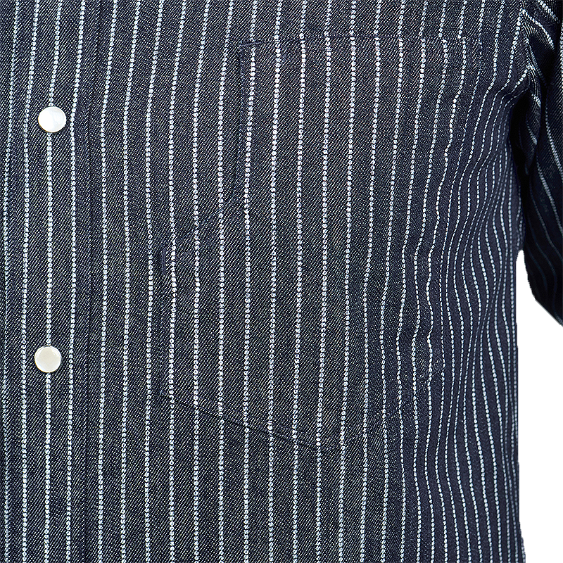 1937 Roamer Shirt, Blue Wabash Denim