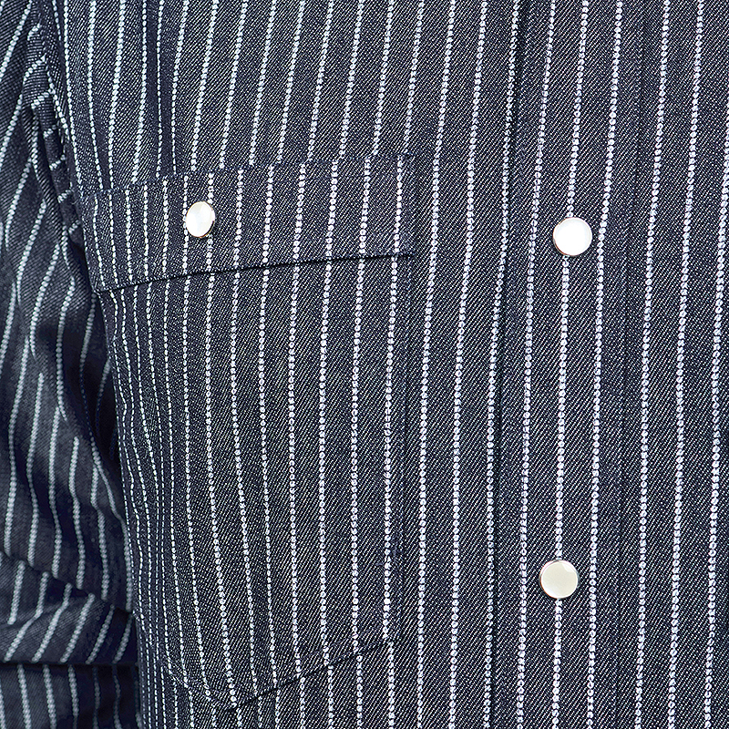 1937 Roamer Shirt, Blue Wabash Denim