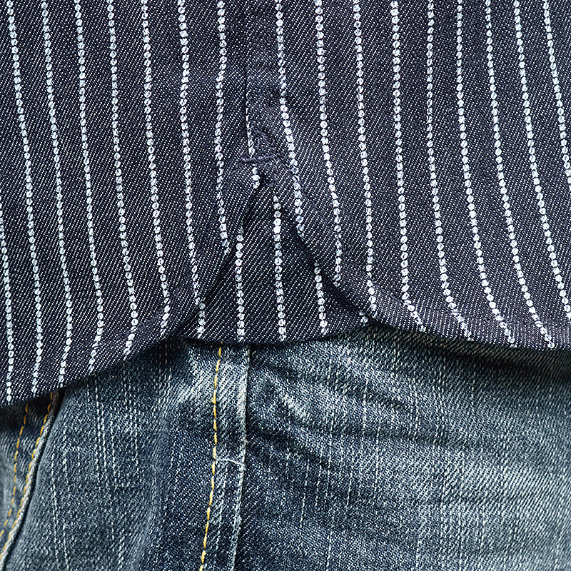 1937 Roamer Shirt, Blue Wabash Denim