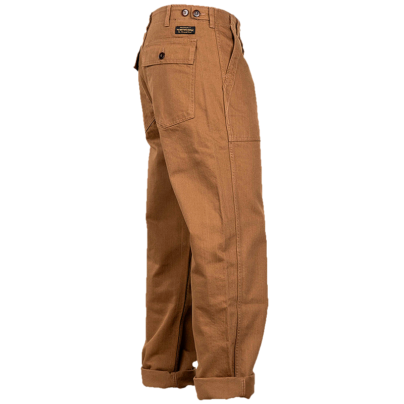 Pike Brothers OG-107 Pant in brown, seen from the side