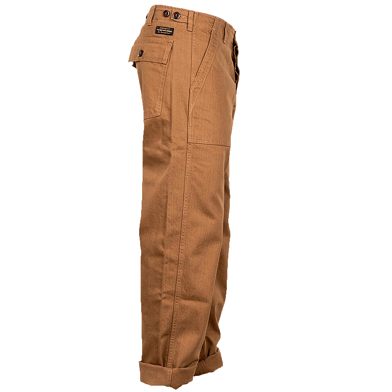 Brown military style pants on a transparent background
