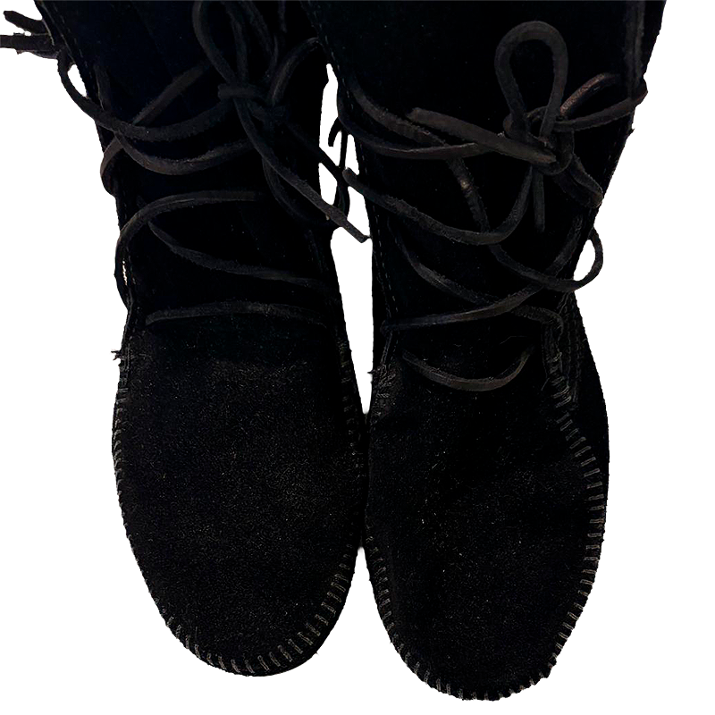 Fringed Suede Moccasins