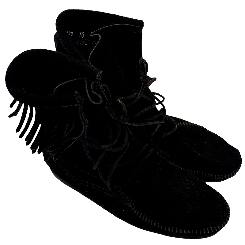 Fringed Suede Moccasins